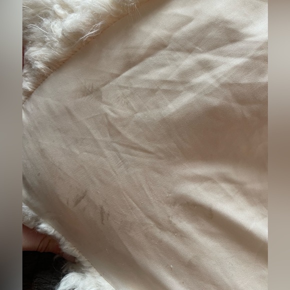 White Faux Fur Fuzzy Express Jacket / Coat size XS/S - Picture 4 of 7